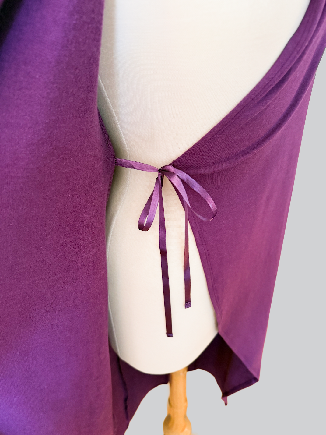 Long Knit Robe in Purple
