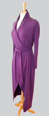 Long Knit Robe in Purple