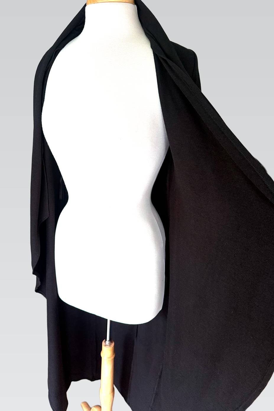 Long Knit Robe in Black