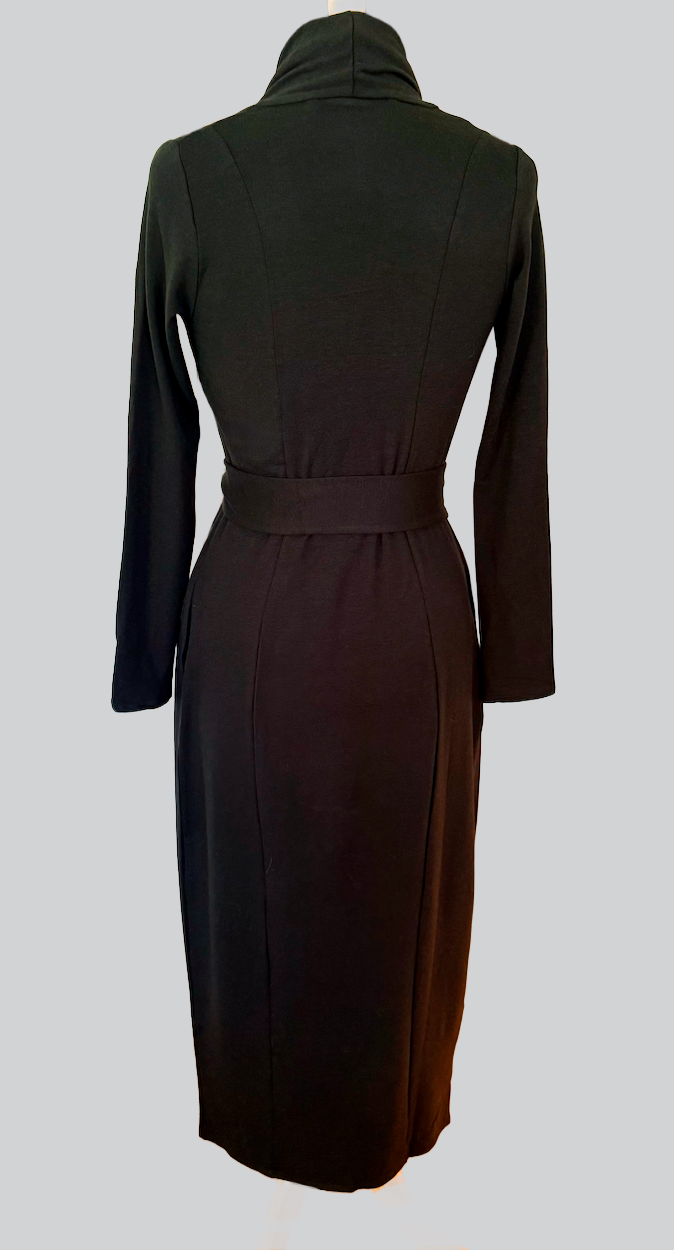 Long Knit Robe in Black