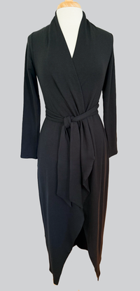 Long Knit Robe in Black