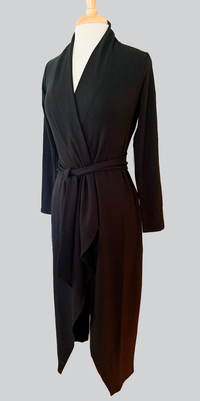 Long Knit Robe in Black